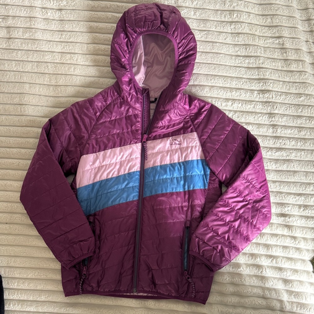 L.L. Bean Kids Puffer Jacket - Purple, Pink, Blue